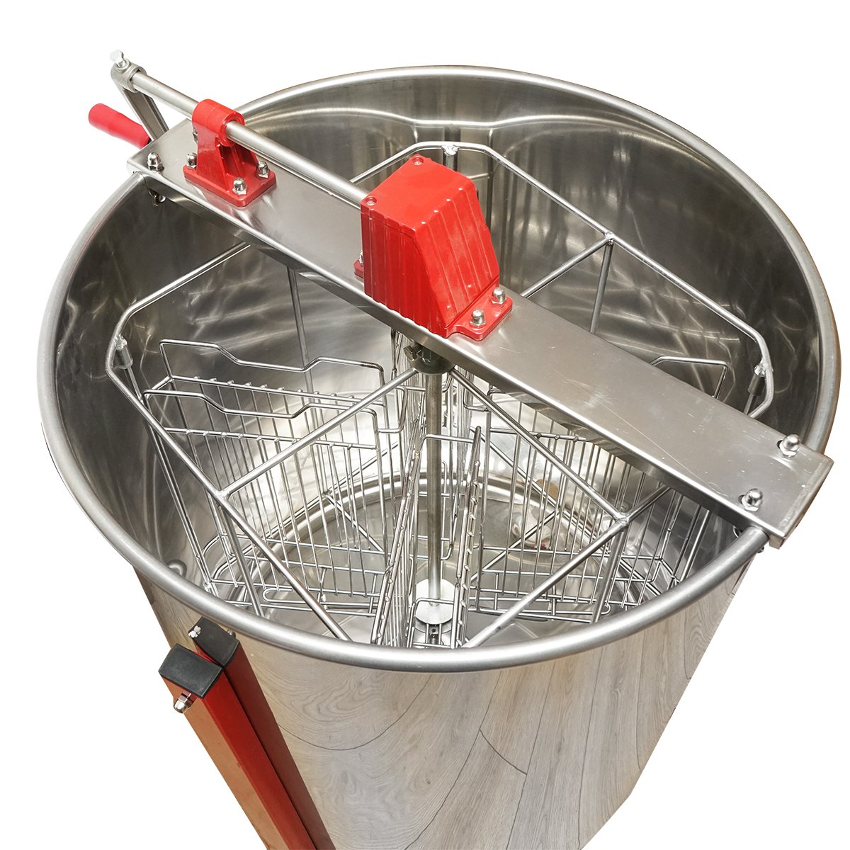Centrifuga manuala apicola, extractor miere din inox cu 4 rame